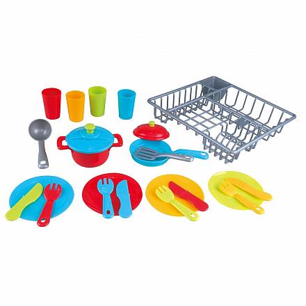 Игровой набор - сушилка с посудой, 23 предмета 